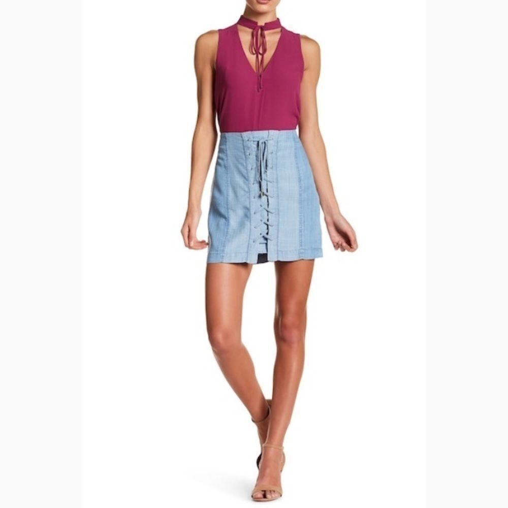 1250°C tencel lace up skirt